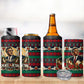 Bayard Rustin Peace In Action Christmas 4 in 1 Can Cooler Tumbler Civil Rights Leader Holiday Floral Dove Peace Ugly Pattern