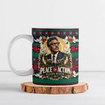 Bayard Rustin Peace In Action Christmas Ceramic Mug Civil Rights Leader Holiday Floral Dove Peace Ugly Pattern