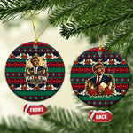 Bayard Rustin Peace In Action Christmas Ceramic Ornament Civil Rights Leader Holiday Floral Dove Peace Ugly Pattern