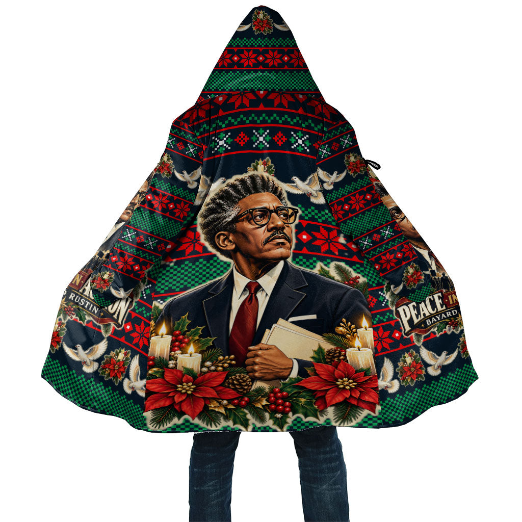 Bayard Rustin Peace In Action Christmas Cloak Civil Rights Leader Holiday Floral Dove Peace Ugly Pattern