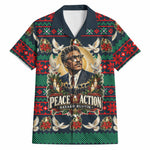 Bayard Rustin Peace In Action Christmas Hawaiian Shirt Civil Rights Leader Holiday Floral Dove Peace Ugly Pattern