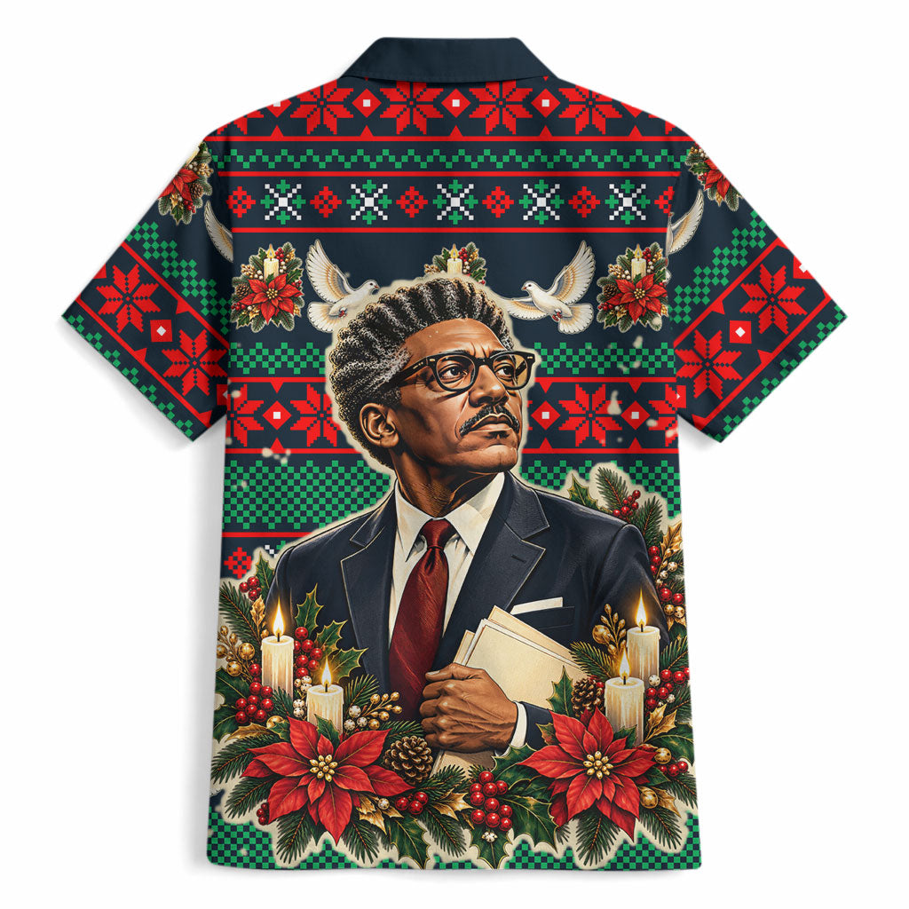 Bayard Rustin Peace In Action Christmas Hawaiian Shirt Civil Rights Leader Holiday Floral Dove Peace Ugly Pattern