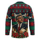 Bayard Rustin Peace In Action Christmas Hockey Jersey Civil Rights Leader Holiday Floral Dove Peace Ugly Pattern