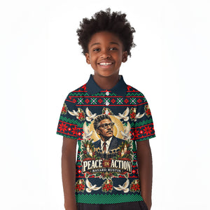 Bayard Rustin Peace In Action Christmas Kid Polo Shirt Civil Rights Leader Holiday Floral Dove Peace Ugly Pattern