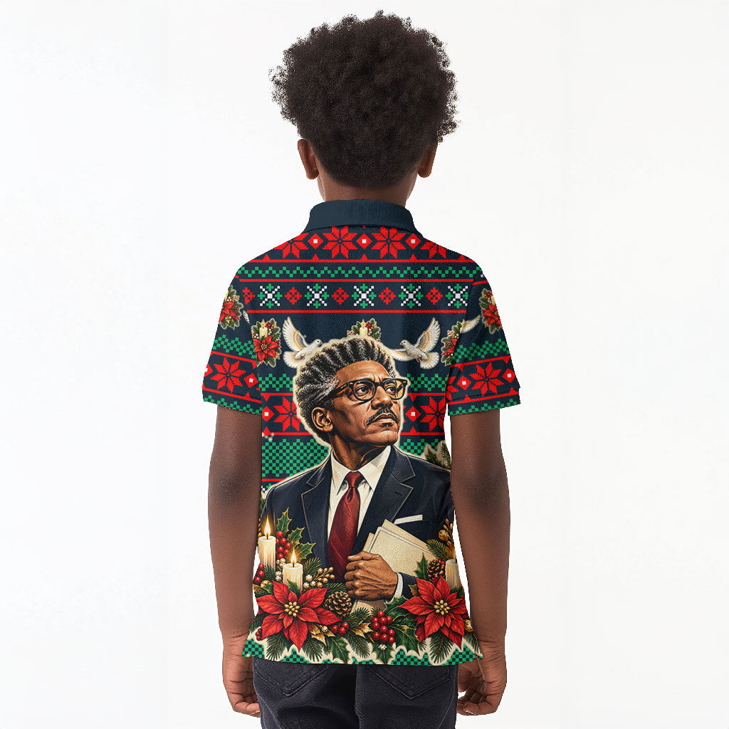 Bayard Rustin Peace In Action Christmas Kid Polo Shirt Civil Rights Leader Holiday Floral Dove Peace Ugly Pattern