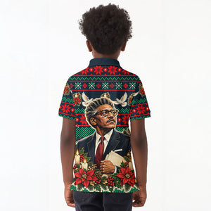 Bayard Rustin Peace In Action Christmas Kid Polo Shirt Civil Rights Leader Holiday Floral Dove Peace Ugly Pattern