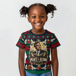 Bayard Rustin Peace In Action Christmas Kid T shirt Civil Rights Leader Holiday Floral Dove Peace Ugly Pattern