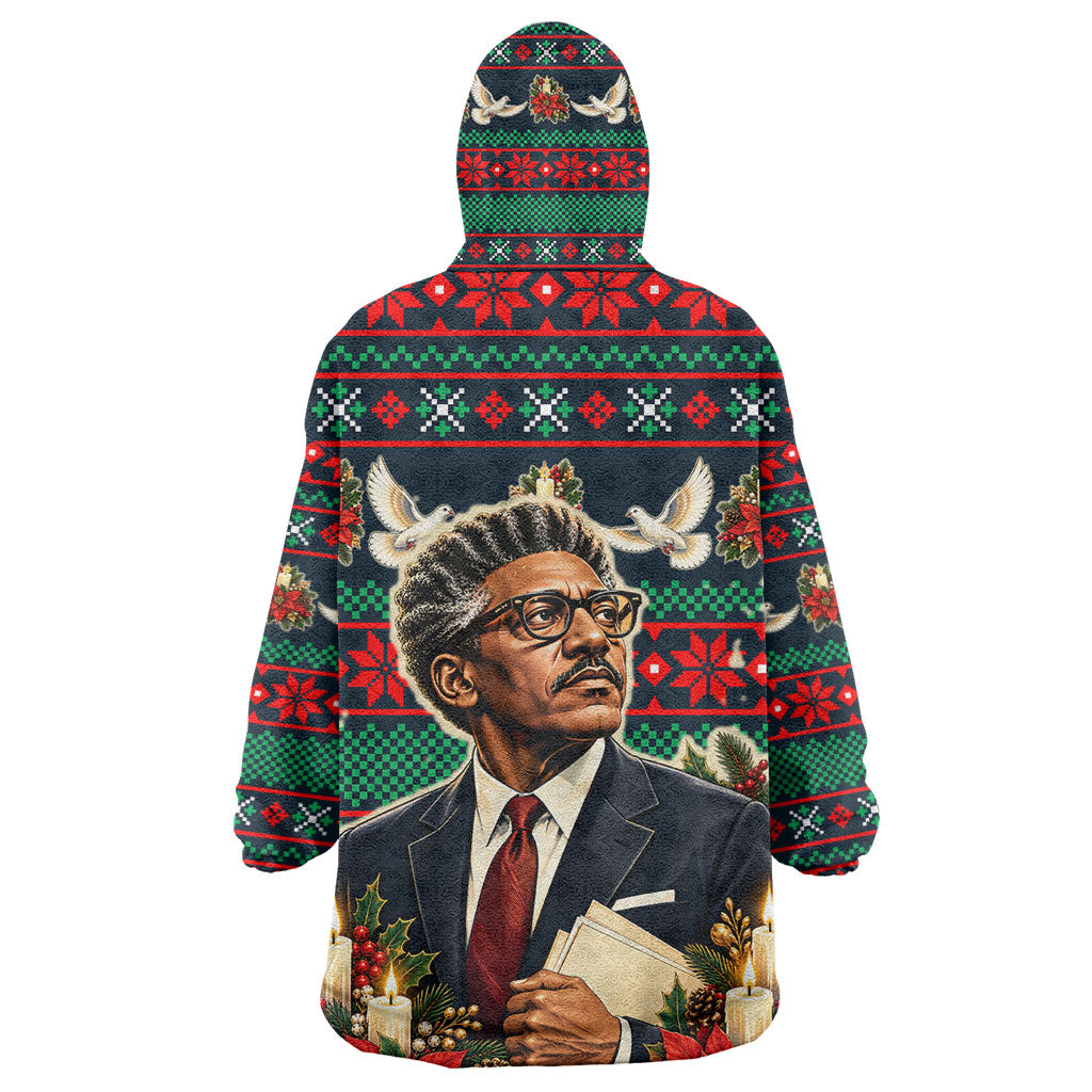 Bayard Rustin Peace In Action Christmas Kid Wearable Blanket Hoodie Civil Rights Leader Holiday Floral Dove Peace Ugly Pattern
