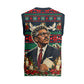 Bayard Rustin Peace In Action Christmas Knitted V-Neck Vest Civil Rights Leader Holiday Floral Dove Peace Ugly Pattern