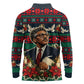 Bayard Rustin Peace In Action Christmas Long Sleeve Polo Shirt Civil Rights Leader Holiday Floral Dove Peace Ugly Pattern