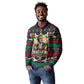Bayard Rustin Peace In Action Christmas Long Sleeve Polo Shirt Civil Rights Leader Holiday Floral Dove Peace Ugly Pattern