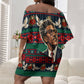 Bayard Rustin Peace In Action Christmas Off Shoulder Short Dress Civil Rights Leader Holiday Floral Dove Peace Ugly Pattern