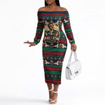 Bayard Rustin Peace In Action Christmas Off The Shoulder Long Sleeve Dress Civil Rights Leader Holiday Floral Dove Peace Ugly Pattern