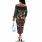Bayard Rustin Peace In Action Christmas Off The Shoulder Long Sleeve Dress Civil Rights Leader Holiday Floral Dove Peace Ugly Pattern