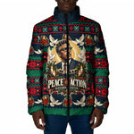Bayard Rustin Peace In Action Christmas Padded Jacket Civil Rights Leader Holiday Floral Dove Peace Ugly Pattern