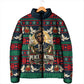 Bayard Rustin Peace In Action Christmas Padded Jacket Civil Rights Leader Holiday Floral Dove Peace Ugly Pattern