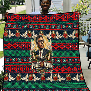 Bayard Rustin Peace In Action Christmas Quilt Civil Rights Leader Holiday Floral Dove Peace Ugly Pattern