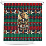 Bayard Rustin Peace In Action Christmas Shower Curtain Civil Rights Leader Holiday Floral Dove Peace Ugly Pattern