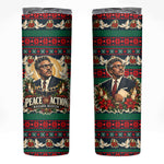 Bayard Rustin Peace In Action Christmas Skinny Tumbler Civil Rights Leader Holiday Floral Dove Peace Ugly Pattern