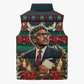 Bayard Rustin Peace In Action Christmas Sleeveless Puffer Jacket Civil Rights Leader Holiday Floral Dove Peace Ugly Pattern