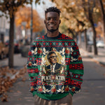 Bayard Rustin Peace In Action Christmas Sweatshirt Civil Rights Leader Holiday Floral Dove Peace Ugly Pattern