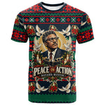 Bayard Rustin Peace In Action Christmas T shirt Civil Rights Leader Holiday Floral Dove Peace Ugly Pattern