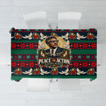 Bayard Rustin Peace In Action Christmas Tablecloth Civil Rights Leader Holiday Floral Dove Peace Ugly Pattern