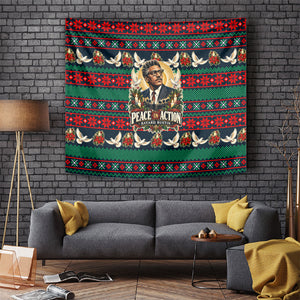 Bayard Rustin Peace In Action Christmas Tapestry Civil Rights Leader Holiday Floral Dove Peace Ugly Pattern