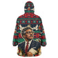 Bayard Rustin Peace In Action Christmas Wearable Blanket Hoodie Civil Rights Leader Holiday Floral Dove Peace Ugly Pattern
