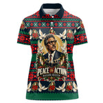 Bayard Rustin Peace In Action Christmas Women Polo Shirt Civil Rights Leader Holiday Floral Dove Peace Ugly Pattern