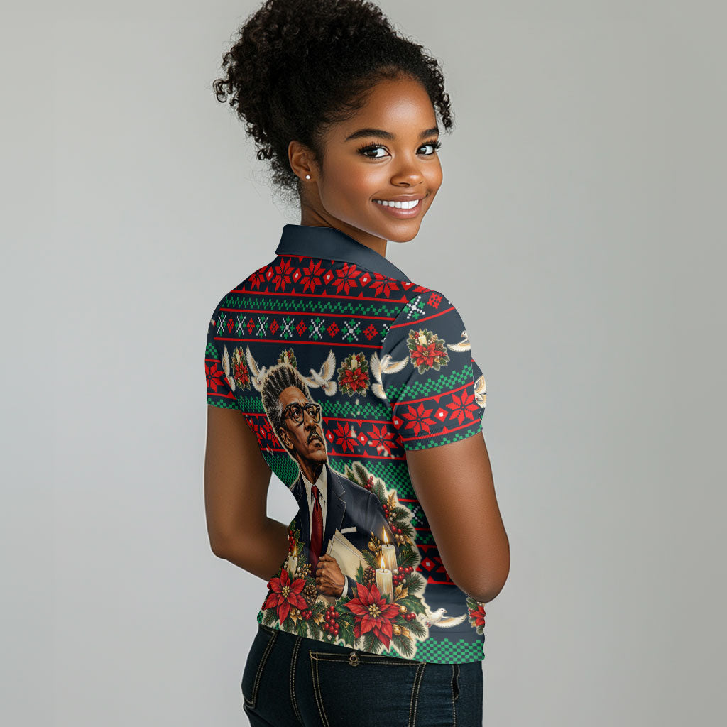Bayard Rustin Peace In Action Christmas Women Polo Shirt Civil Rights Leader Holiday Floral Dove Peace Ugly Pattern