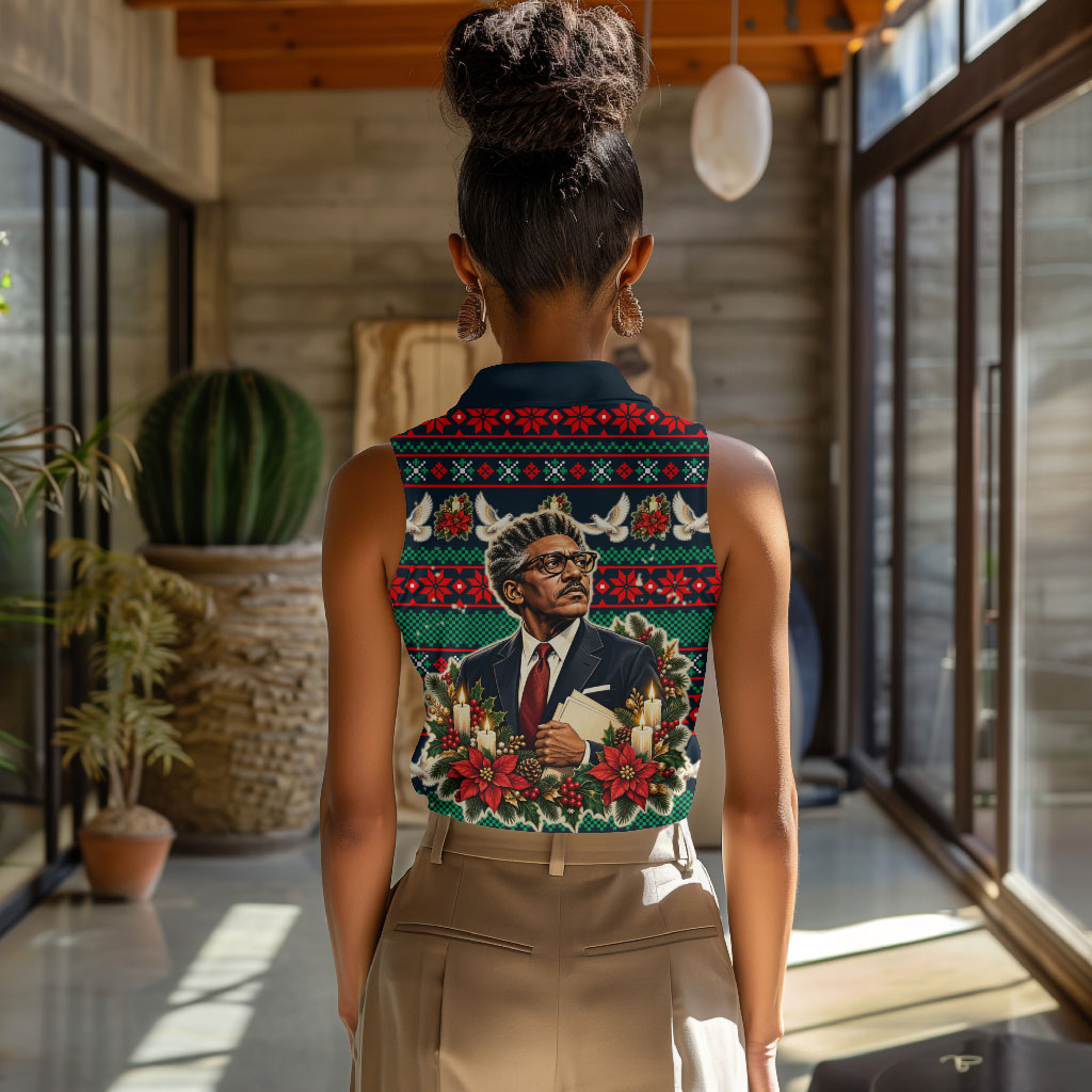 Bayard Rustin Peace In Action Christmas Women Sleeveless Polo Shirt Civil Rights Leader Holiday Floral Dove Peace Ugly Pattern
