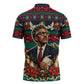 Bayard Rustin Peace In Action Christmas Zipper Polo Shirt Civil Rights Leader Holiday Floral Dove Peace Ugly Pattern
