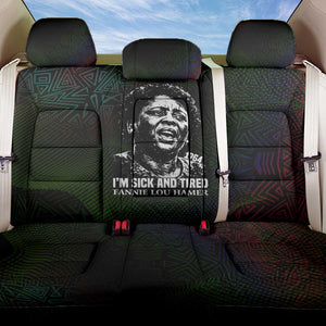 Fannie Lou Hamer Back Car Seat Cover Im Sick and Tired Quote Design Bold Portrait and Civil Rights Movement Tribute - African Pride