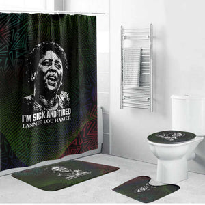 Fannie Lou Hamer Bathroom Set Im Sick and Tired Quote Design Bold Portrait and Civil Rights Movement Tribute - African Pride