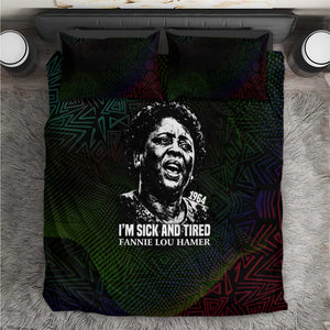 Fannie Lou Hamer Bedding Set Im Sick and Tired Quote Design Bold Portrait and Civil Rights Movement Tribute - African Pride