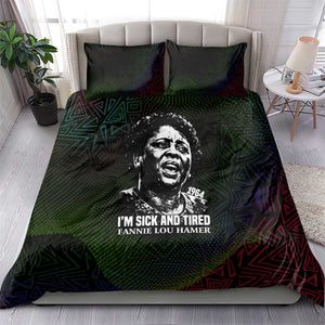 Fannie Lou Hamer Bedding Set Im Sick and Tired Quote Design Bold Portrait and Civil Rights Movement Tribute - African Pride