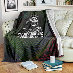 Fannie Lou Hamer Blanket Im Sick and Tired Quote Design Bold Portrait and Civil Rights Movement Tribute - African Pride