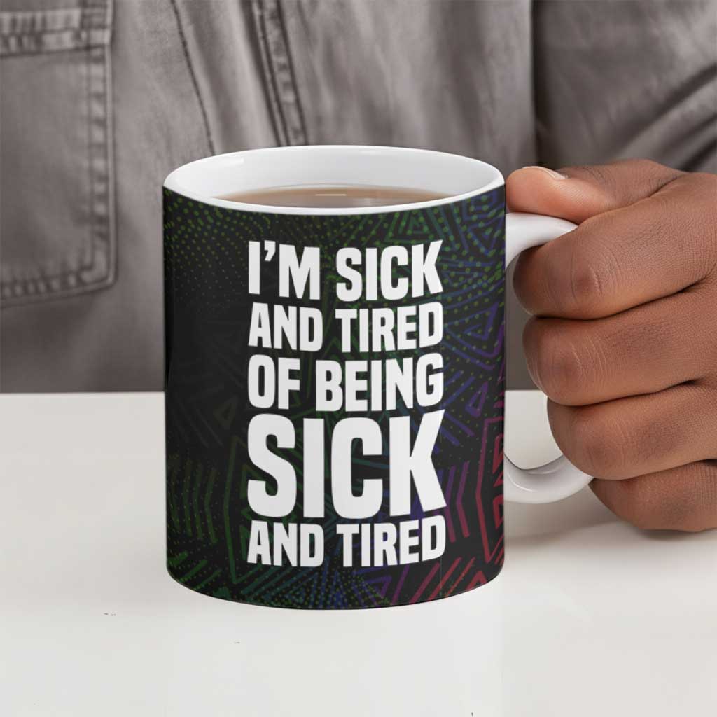 Fannie Lou Hamer Ceramic Mug Im Sick and Tired Quote Design Bold Portrait and Civil Rights Movement Tribute - African Pride