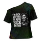 Fannie Lou Hamer Cross Shoulder Shirt Im Sick and Tired Quote Design Bold Portrait and Civil Rights Movement Tribute - African Pride