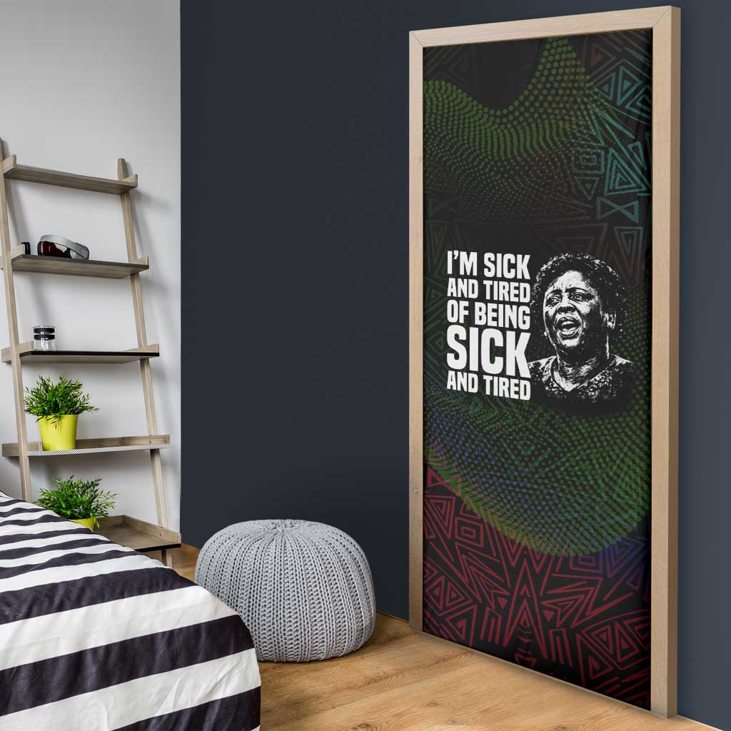 Fannie Lou Hamer Door Cover Im Sick and Tired Quote Design Bold Portrait and Civil Rights Movement Tribute - African Pride