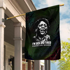 Fannie Lou Hamer Garden Flag Im Sick and Tired Quote Design Bold Portrait and Civil Rights Movement Tribute - African Pride