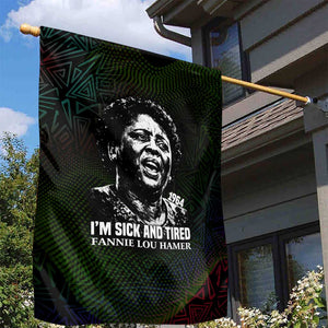 Fannie Lou Hamer Garden Flag Im Sick and Tired Quote Design Bold Portrait and Civil Rights Movement Tribute - African Pride