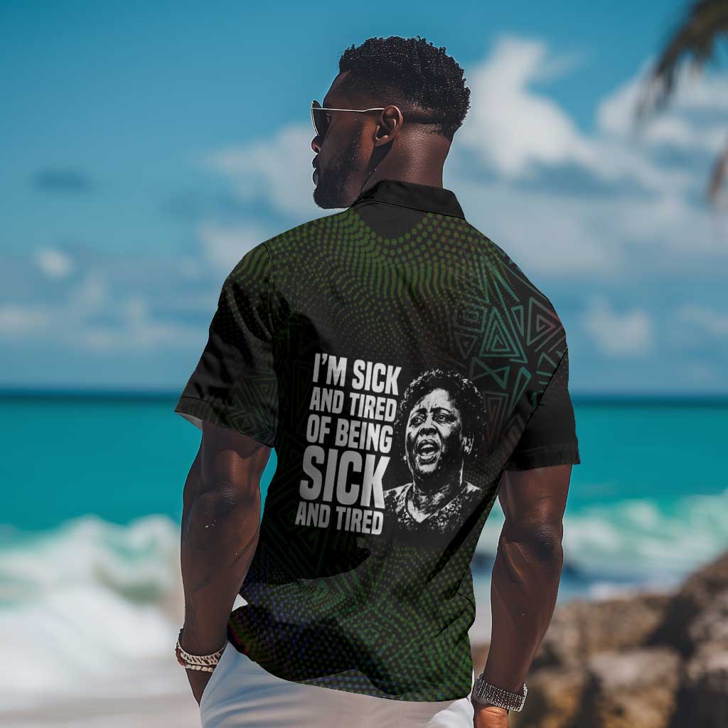 Fannie Lou Hamer Hawaiian Shirt Im Sick and Tired Quote Design Bold Portrait and Civil Rights Movement Tribute - African Pride