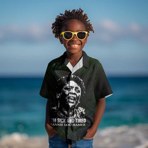 Fannie Lou Hamer Kid Hawaiian Shirt Im Sick and Tired Quote Design Bold Portrait and Civil Rights Movement Tribute - African Pride