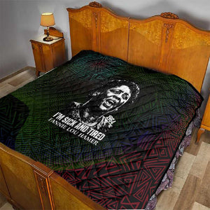 Fannie Lou Hamer Quilt Im Sick and Tired Quote Design Bold Portrait and Civil Rights Movement Tribute - African Pride