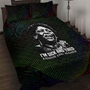 Fannie Lou Hamer Quilt Bed Set Im Sick and Tired Quote Design Bold Portrait and Civil Rights Movement Tribute - African Pride