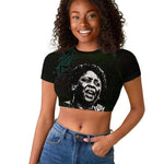 Fannie Lou Hamer Raglan Cropped T shirt Im Sick and Tired Quote Design Bold Portrait and Civil Rights Movement Tribute - African Pride