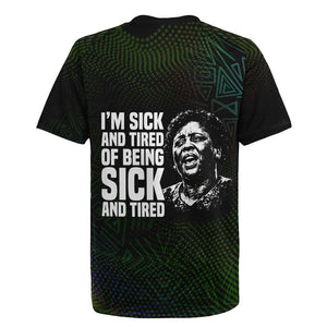 Fannie Lou Hamer Rugby Jersey Im Sick and Tired Quote Design Bold Portrait and Civil Rights Movement Tribute - African Pride