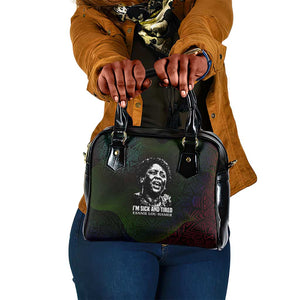 Fannie Lou Hamer Shoulder Handbag Im Sick and Tired Quote Design Bold Portrait and Civil Rights Movement Tribute - African Pride